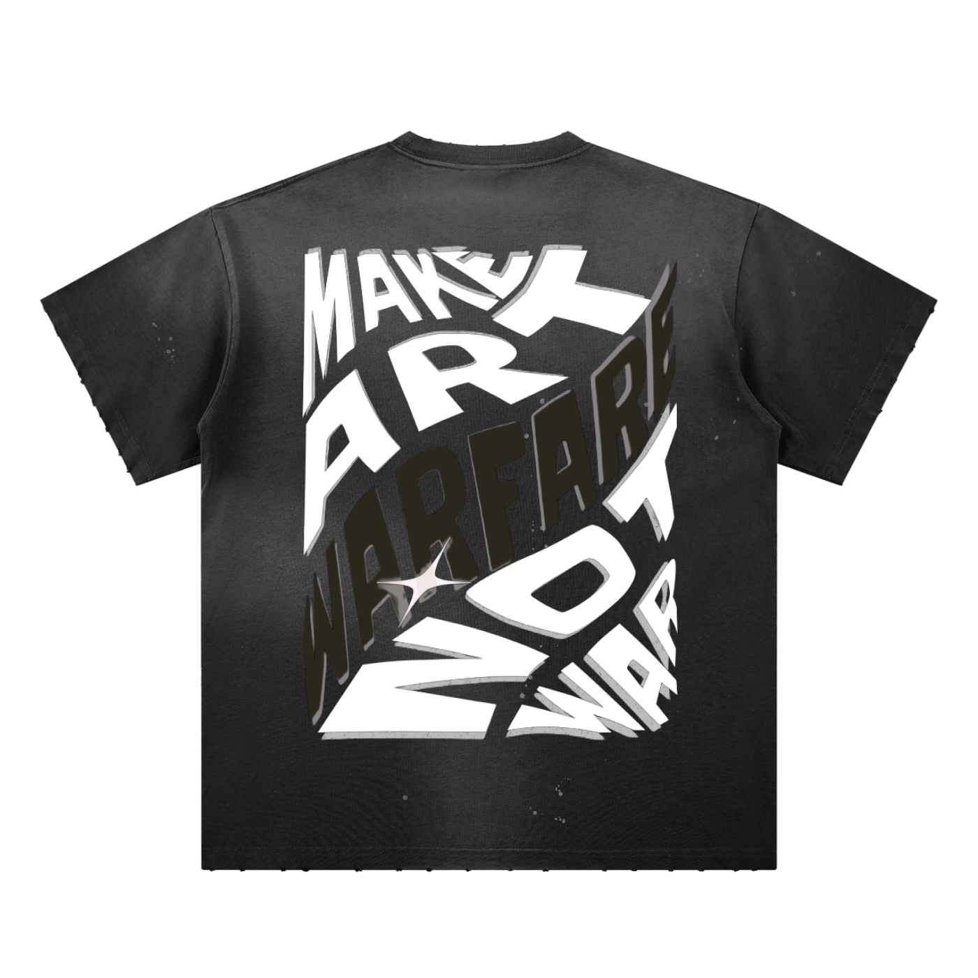 Hand-Frayed Sunfade Paint Splatter T-Shirt