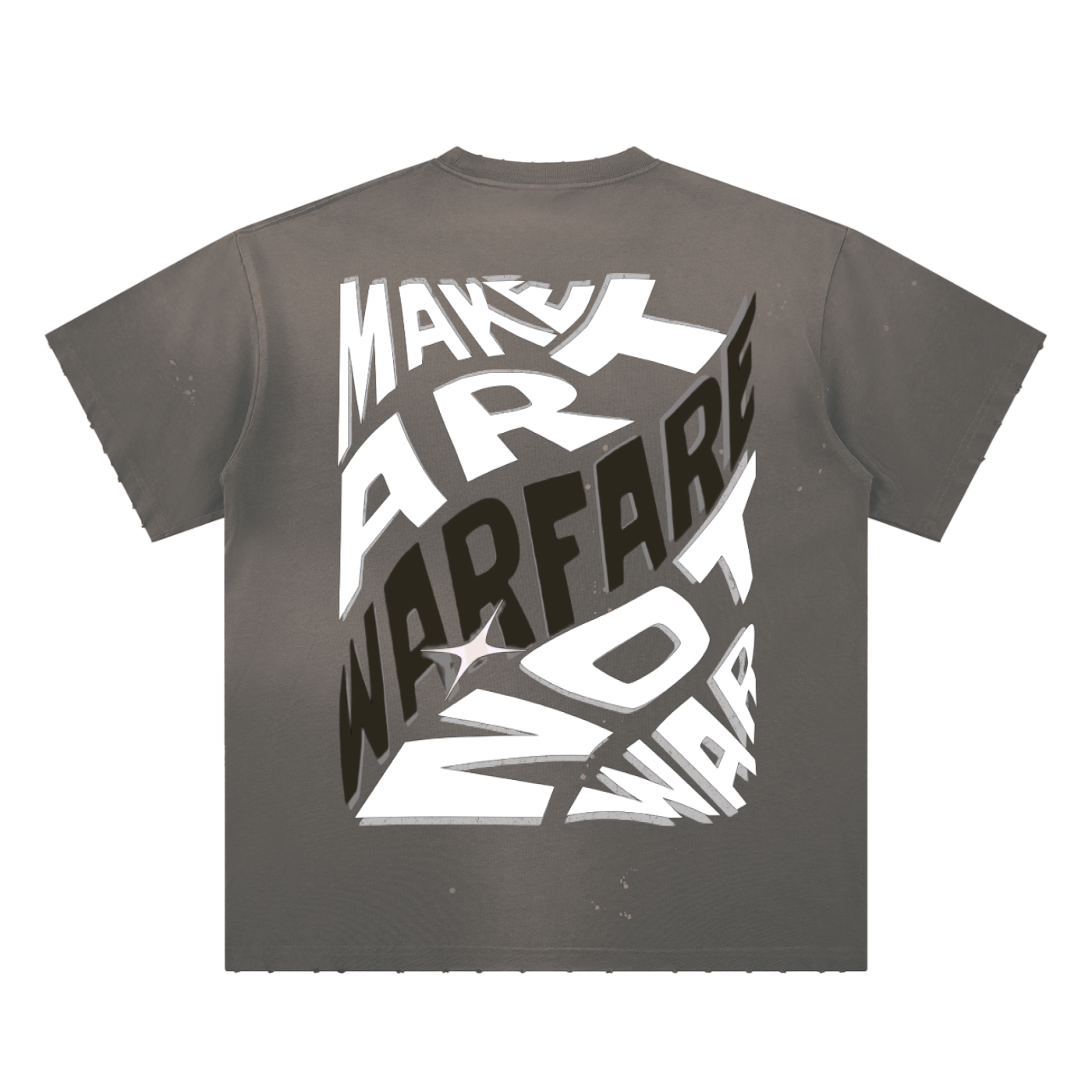 Hand-Frayed Sunfade Paint Splatter T-Shirt
