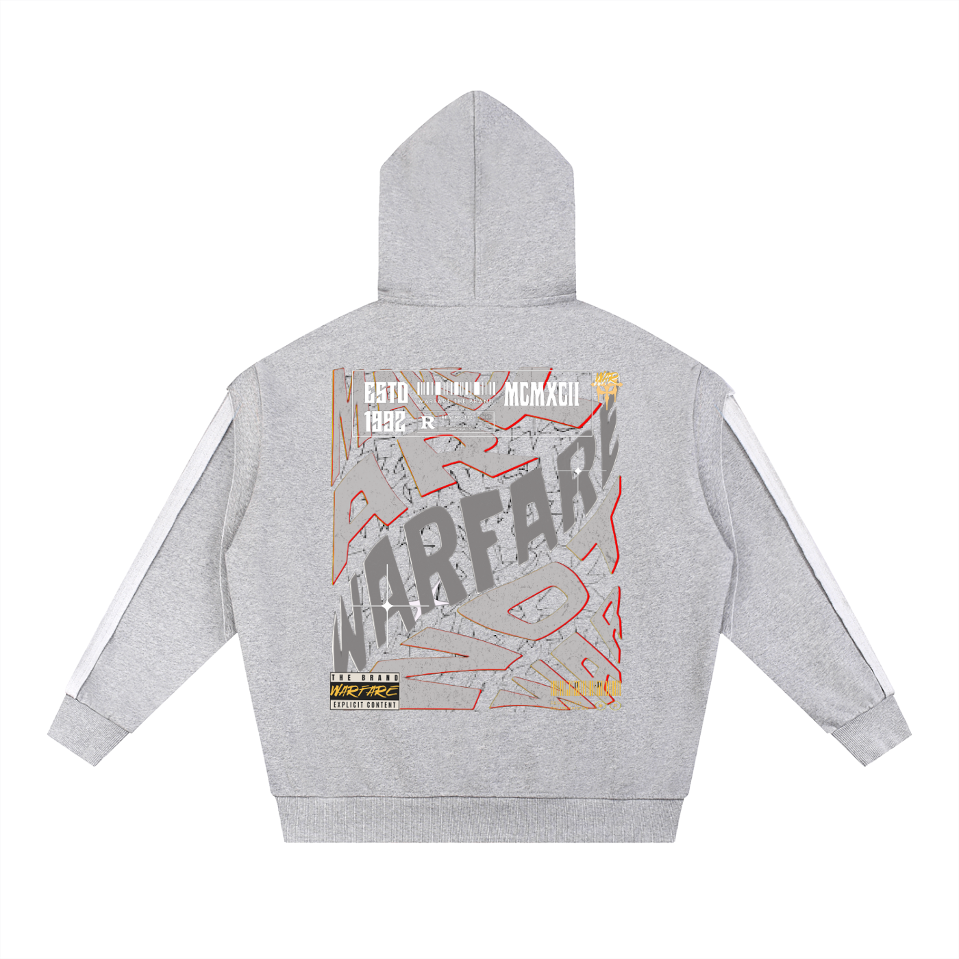 Contrast Tape Raw Edge Double Layered Hoodie