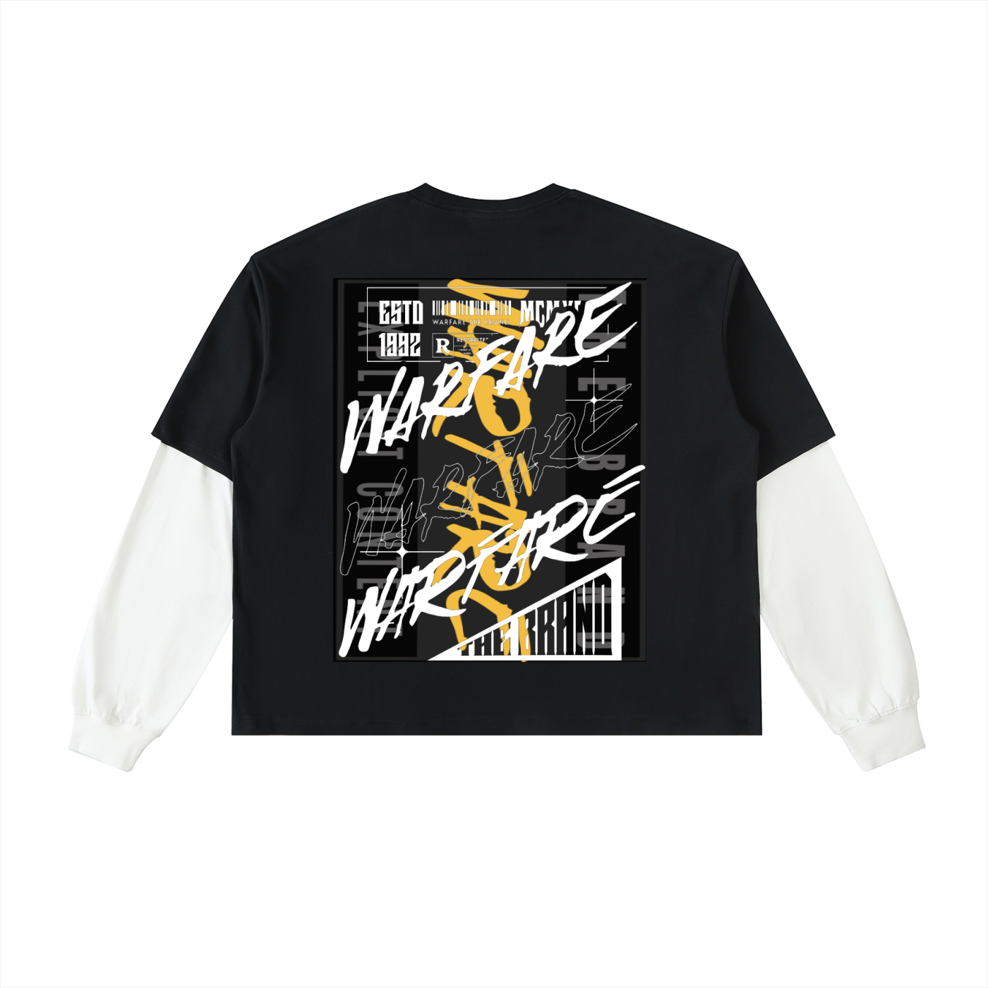 Layered Contrast Sleeve Cotton T-Shirt