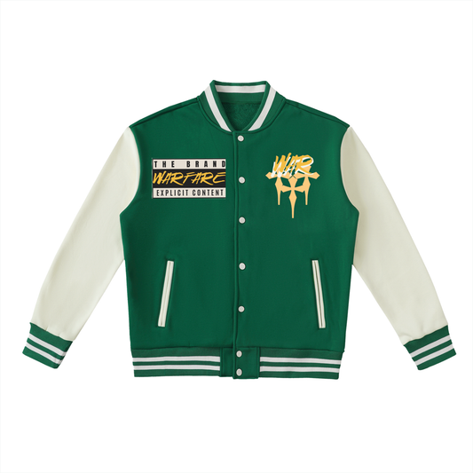 Two-Tone Fleeced Varsity Jacket