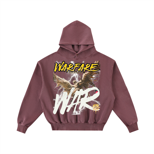 Frayed Enzyme Washed Fleece Hoodie