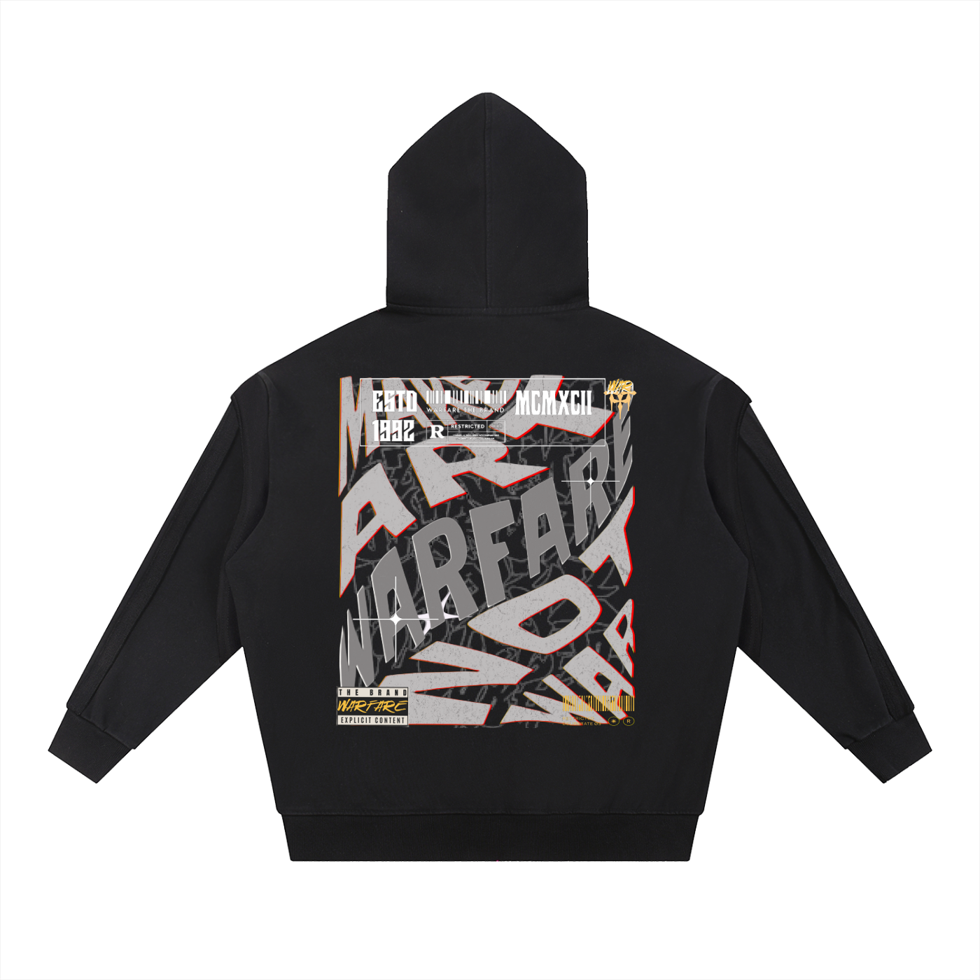 Contrast Tape Raw Edge Double Layered Hoodie