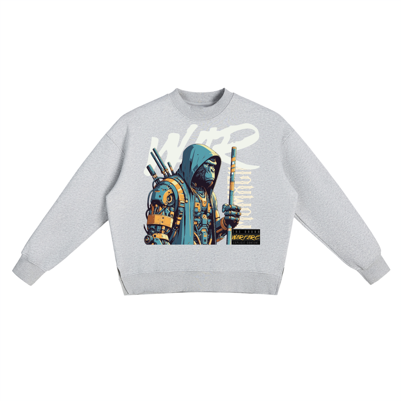 Fleece Side Slit Crewneck Sweatshirt