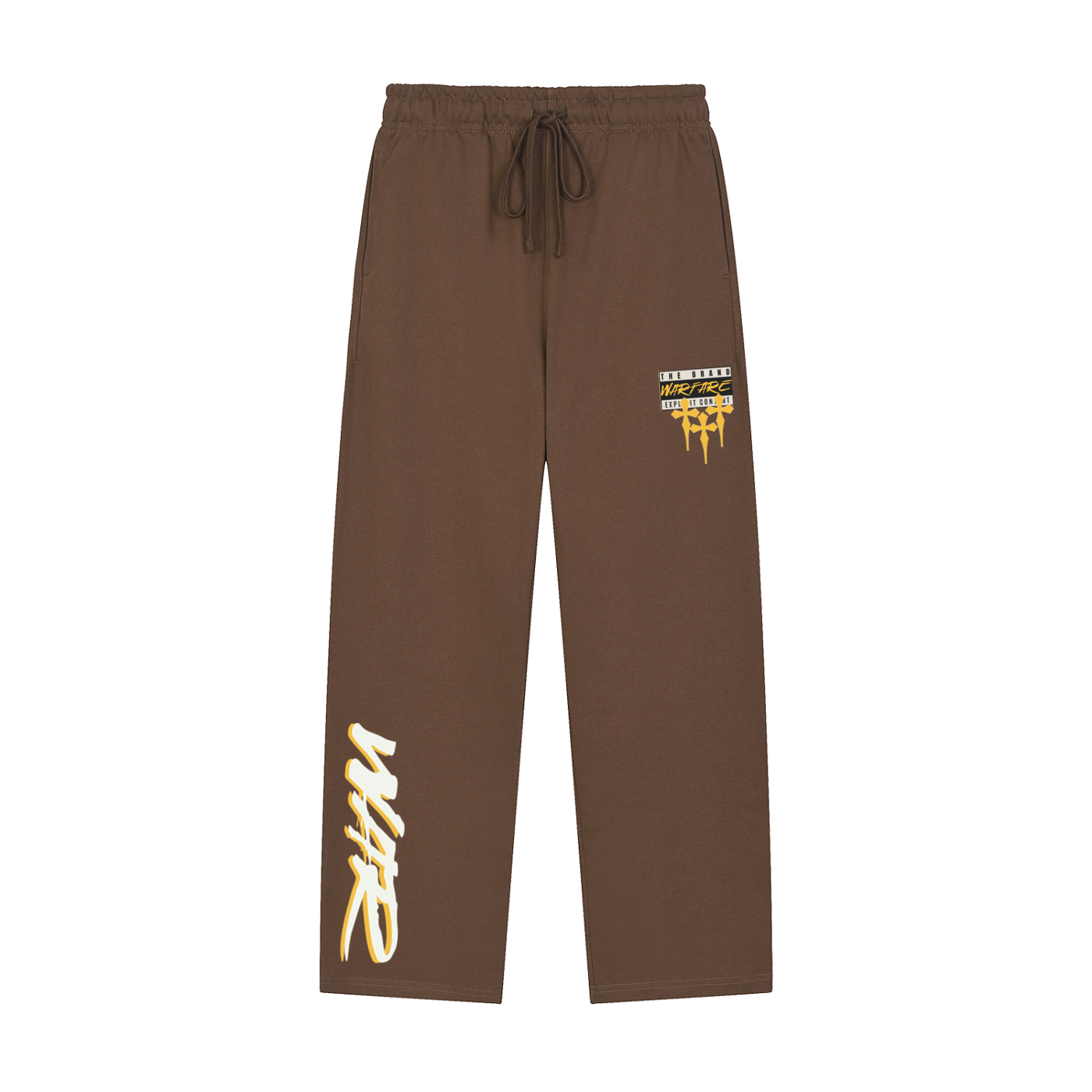 Solid Color Straight-Leg Sweatpants