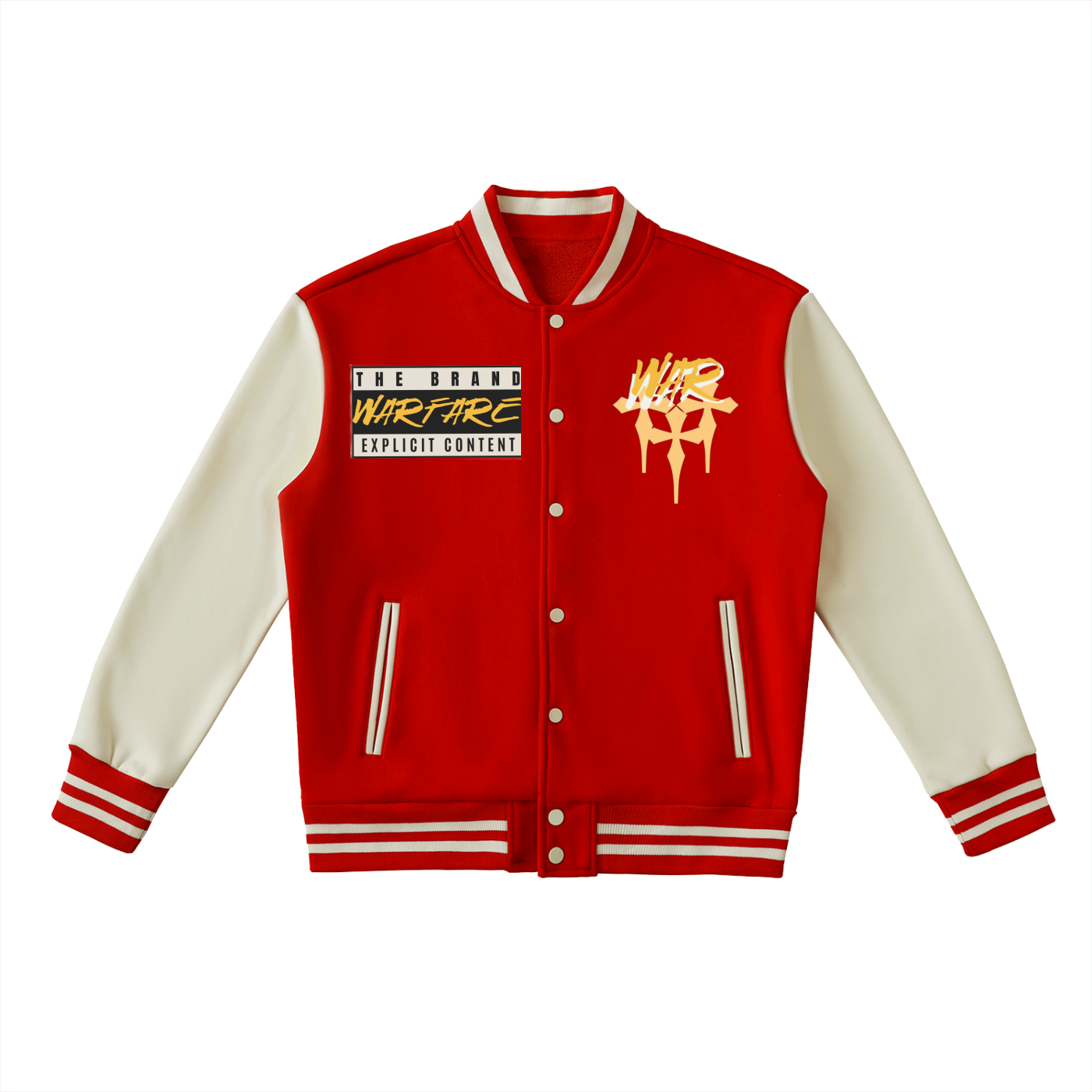 Two-Tone Fleeced Varsity Jacket