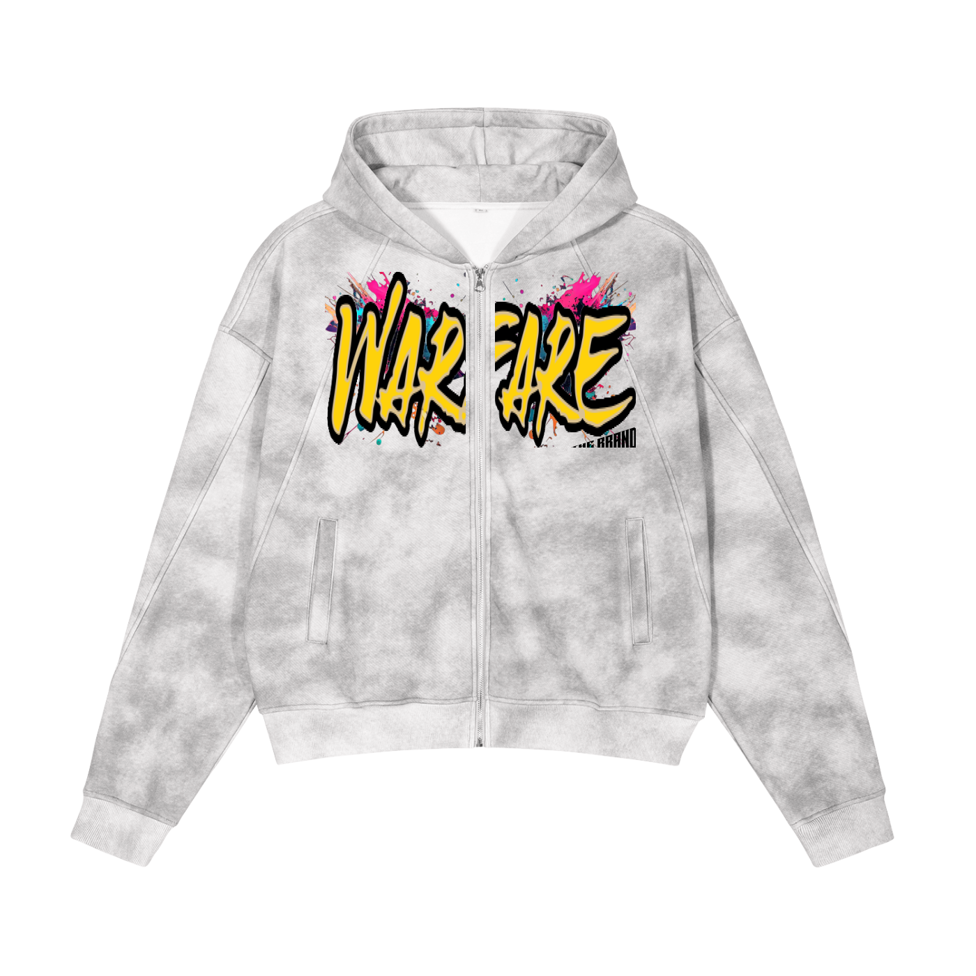 Dirty Washed Zip-Up Fleece Hoodie