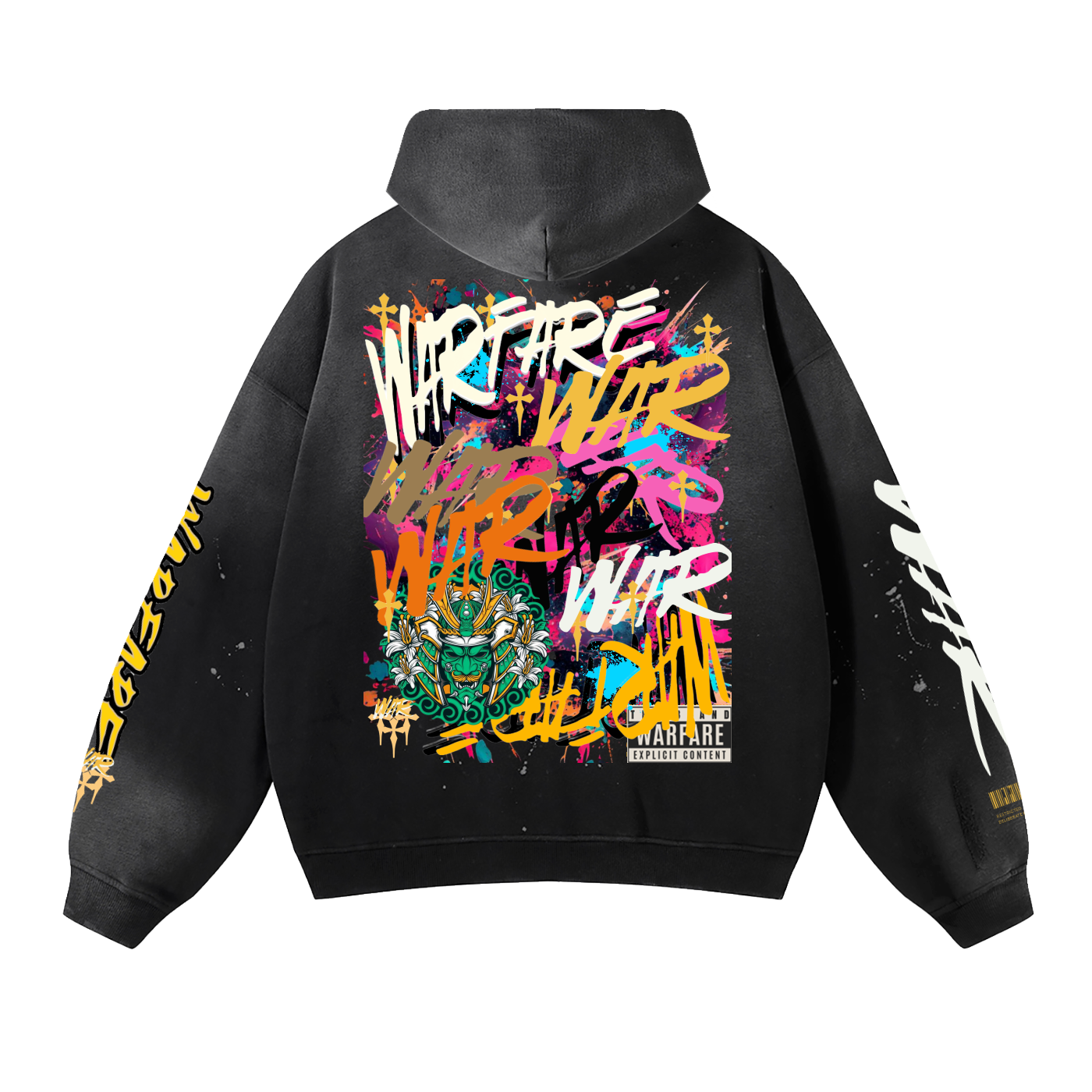 Vintage Washed Frayed Fleece Hoodie