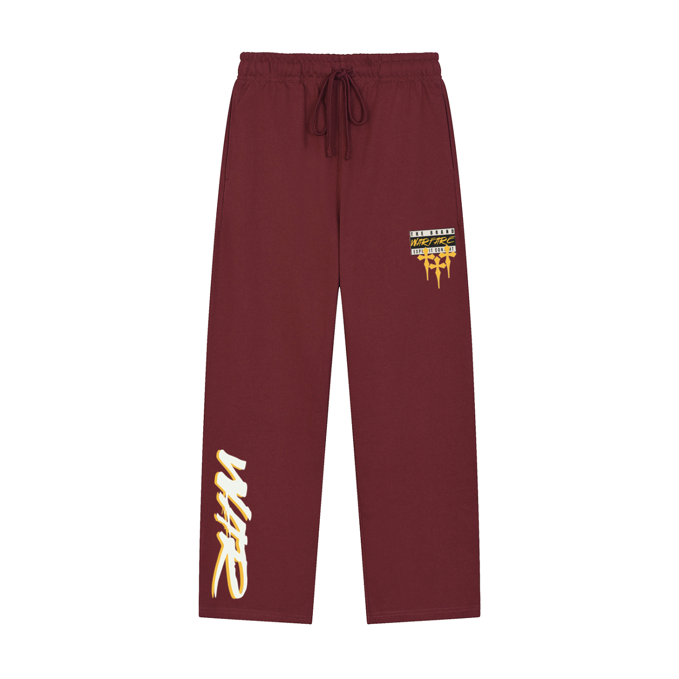Solid Color Straight-Leg Sweatpants